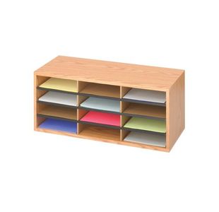 Safco 12Comp Organiser Oak 9401Mo