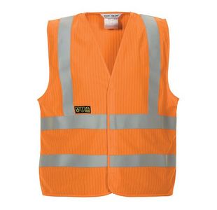 Hi Vis Flame Ret A/S Wcoat Org L/Xl