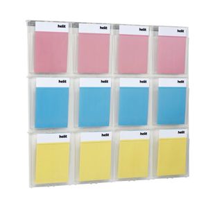 Helit Wall Display 12Xa4 Pockets Clear