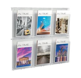 Helit Wall Display 6 x A4 Pockets Clear