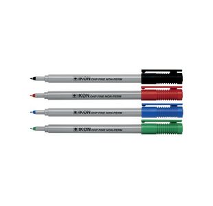 Ikon Ohp Fine Pnt Pen Blk/Bl/Rd/Gn Wlt4