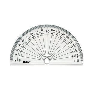 Helix 10Cm 180 Degree Protractor Clear