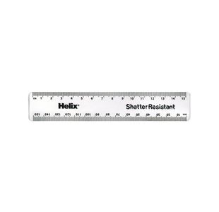 Helix Shatter Resist Ruler 15cm Pk50