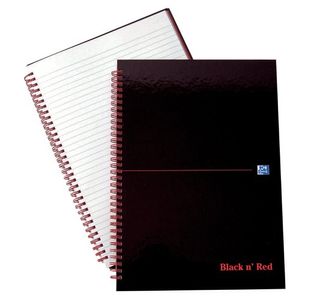 Black n Red Wire HB Notebook A4 Pk5