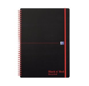 Black N Red A4 Recy Poly Wire Notebk