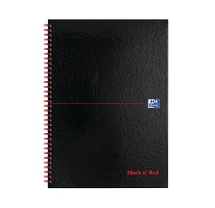 Wirebound Book Black And Red A4 Quad Rld