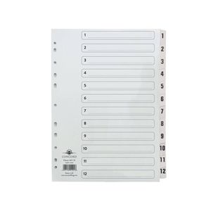 Concord Index 1-12 A4 Clear Tab Cs12