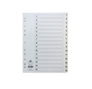 Concord Index 1-15 A4 Clear Tab Cs14