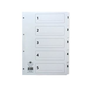 Concord Index 1-5 A4 Clear Tabs Cs5