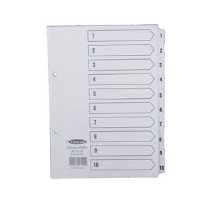 Concord Index 1-10 A5 White Cs71