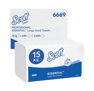 KC Scott Xtra Hand Towels White Pk15