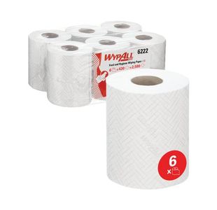 WypAll L10 CF Roll 1Ply Wht Pk6 6222