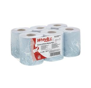 WypAll L10 CF Roll 1Ply Blu Pk6 6220