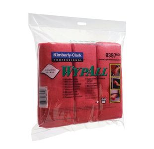 Wypall Microfibre Cloths Red 8397 Pk6