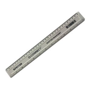 Q Connect Ruler Shatterproof 30Cm White