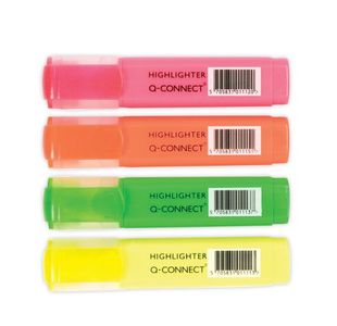 Q Connect Highlighter Assorted Wallet 4