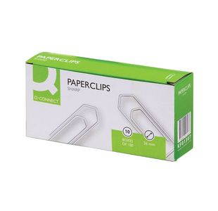 Q Connect Paperclips 26Mm No Tear Pk100