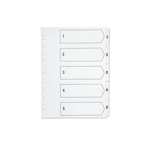 Q Connect Index 1-5 Polyprop White