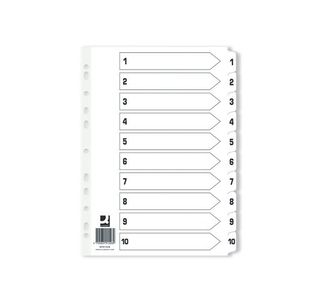 Q-Connect Index 1-10 Board Wht Pk25