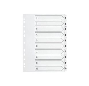 Q Connect Index 1-10 Board Reinf White