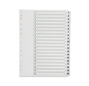 Q Connect Index 1-20 Board Reinf White