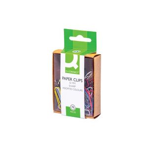 Q Connect Paper Clips 32Mm Coloured Pk75