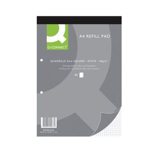 Q Connect Refill Pads A4 Quadrille 80 Lf