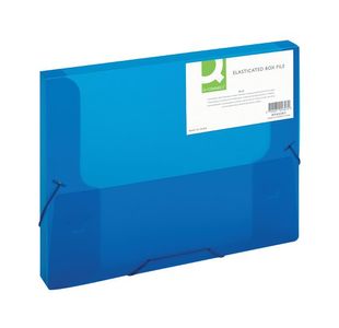 Q Connect Elasticated Boxfile Blue