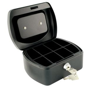 Q Connect 6In Cash Box Black