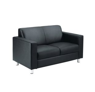 Ff Avior Black Exec Leather Recep Sofa