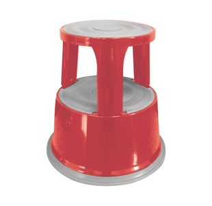 Q Connect Metal Step Stool Red