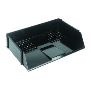 Q Connect Wide Entry Letter Tray Black