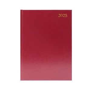 Desk Diary 2 PPD A4 Burgundy 2025