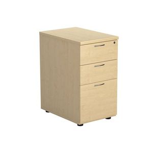 Ff Jemini Maple 3 Drw Desk High Ped 600