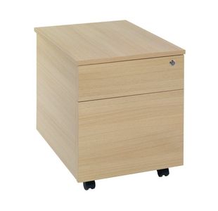 Ff Jemini 2 Drawer Mobile Pedestal Oak