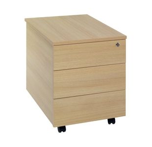 Ff Jemini 3 Drawer Mobile Pedestal Oak