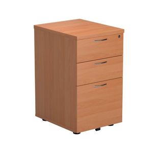 3Drw Under Desk Pedestal V2 Beech