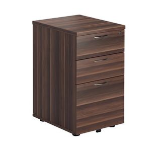 Ff Jemini Tall Mobile Ped 3 Drw Walnut