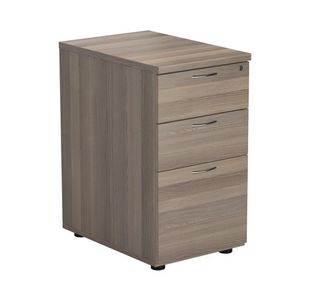 Ff Jemini G Oak 3 Drw Desk Hi Pedestal