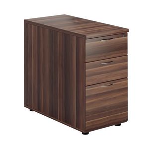 Ff Jemini Walnut 3 Drw Desk Hi Pedestal