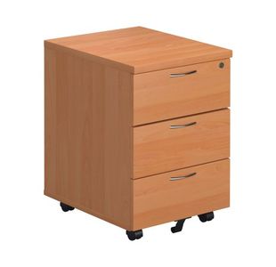 First 3 Drawer Mobile Pedestal Beech