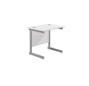 Ff Jemini 800 Rect Desk White/Slv