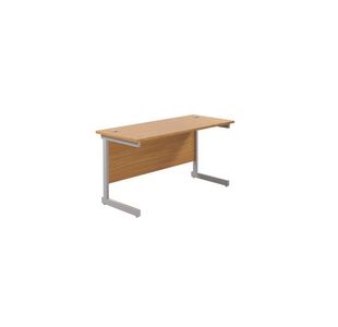 Ff Jemini 1200 Rect Desk N/Oak/Slv