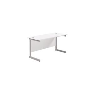 Ff Jemini 1400 Rect Desk White/Slv