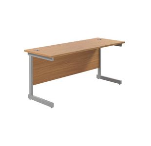 Ff Jemini 1600 Rect Desk N/Oak/Slv