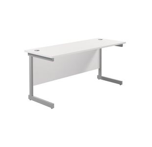 Ff Jemini 1600 Rect Desk White/Slv