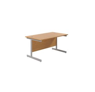 Ff Jemini 1200 Rect Desk N/Oak/Slv