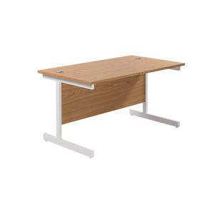 Ff Jemini 1400 Rect Desk N/Oak/White