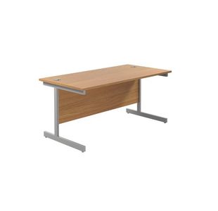 Ff Jemini 1600 Rect Desk N/Oak/Slv