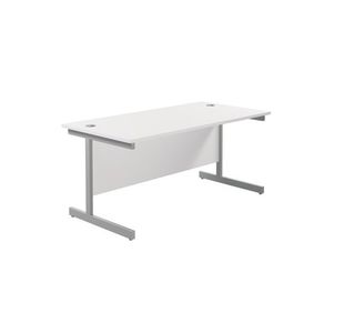 Ff Jemini 1600 Rect Desk White/Slv